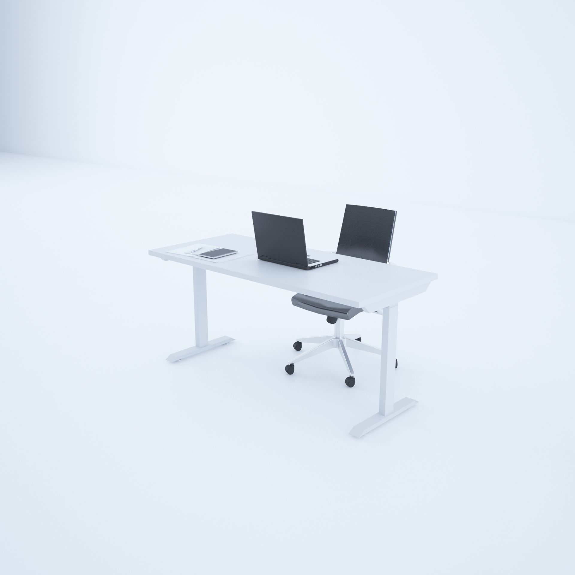 ToHi Desk - Yükseklik Ayarlı Masa 180x80 - Beyaz+Beyaz