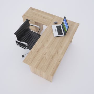 Eco Keson Etajerli Çalışma Masası Meşe - 140x70