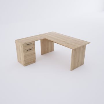 Eco Keson Etajerli Çalışma Masası Meşe - 140x70