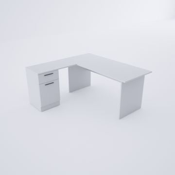 Eco Keson Etajerli Çalışma Masası Beyaz - 160x70