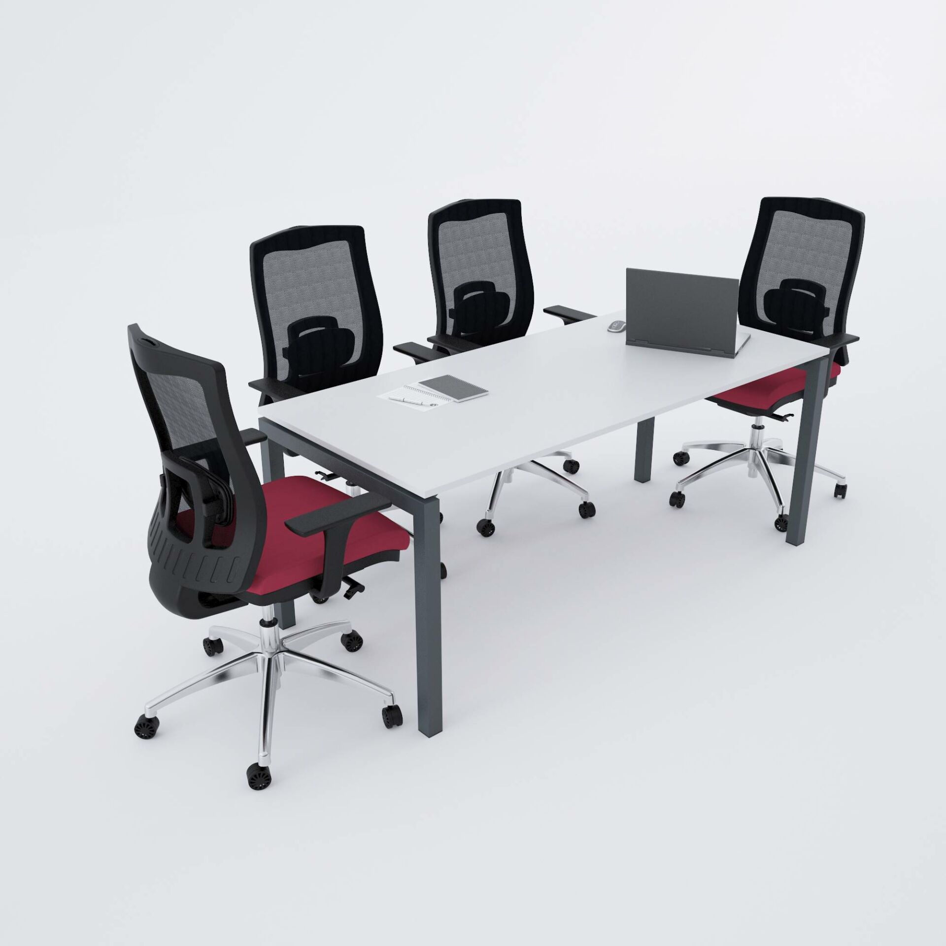 Cube-40 Toplantı Masası M 200x80 - Beyaz