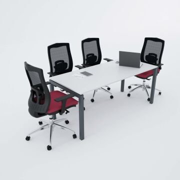 Cube-40 Toplantı Masası M 200x80 - Beyaz