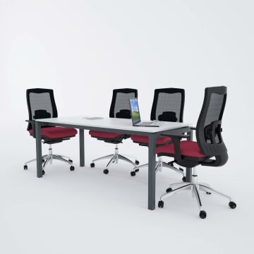 Cube-40 Toplantı Masası M 200x80 - Beyaz