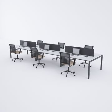 Cube 40 Altılı Çalışma Masası 300x140 - Beyaz