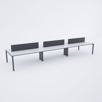 Cube 40 Altılı Çalışma Masası 300x140 - Beyaz