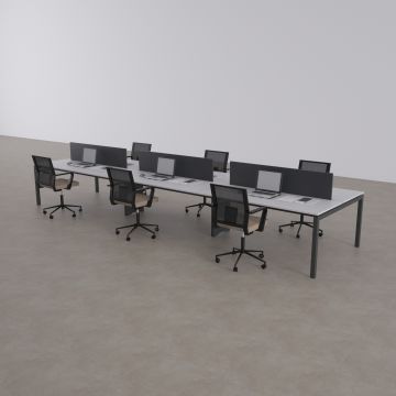Cube 40 Altılı Çalışma Masası 300x140 - Beyaz