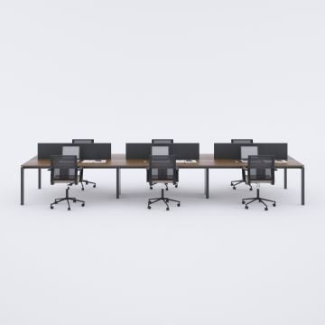 Cube 40 Altılı Çalışma Masası 300x140 - Ceviz