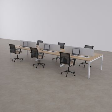 Cube 40 Altılı Çalışma Masası 300x140 - Meşe