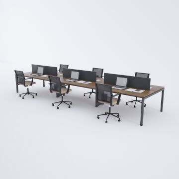 Cube 40 Altılı Çalışma Masası 360x140 - Ceviz