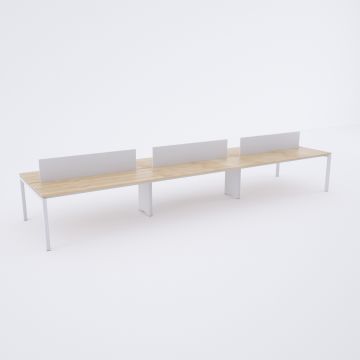 Cube 40 Altılı Çalışma Masası 360x140 - Meşe