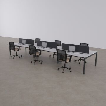 Cube 40 Altılı Çalışma Masası 420x160 - Beyaz