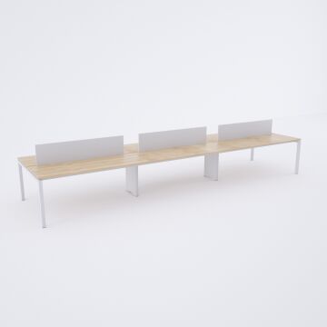 Cube 40 Altılı Çalışma Masası 420x160 - Meşe