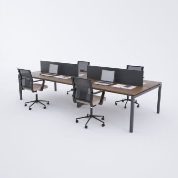 Cube 40 Dörtlü Çalışma Masası 240x140 - Ceviz