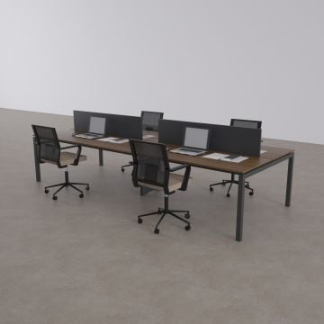 Cube 40 Dörtlü Çalışma Masası 240x140 - Ceviz