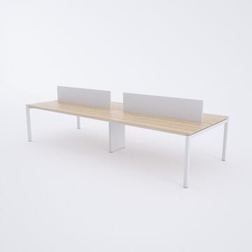 Cube 40 Dörtlü Çalışma Masası 240x140 - Meşe