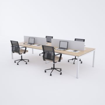 Cube 40 Dörtlü Çalışma Masası 280x140 - Meşe