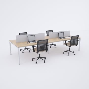 Cube 40 Dörtlü Çalışma Masası 280x140 - Meşe