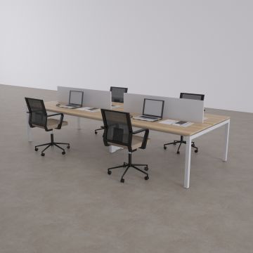 Cube 40 Dörtlü Çalışma Masası 280x140 - Meşe