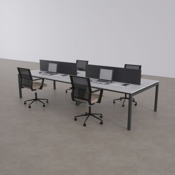 Cube 40 Dörtlü Çalışma Masası 320x140 - Beyaz