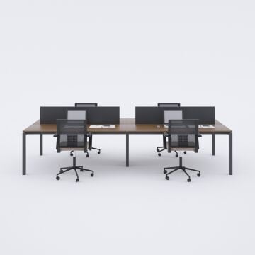 Cube 40 Dörtlü Çalışma Masası 320x140 - Ceviz