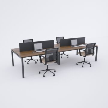 Cube 40 Dörtlü Çalışma Masası 320x140 - Ceviz