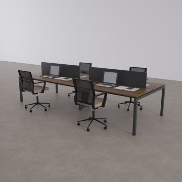 Cube 40 Dörtlü Çalışma Masası 320x140 - Ceviz