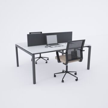 Cube 40 İkili Çalışma Masası 100x140 - Beyaz