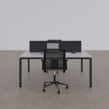 Cube 40 İkili Çalışma Masası 120x140 - Beyaz