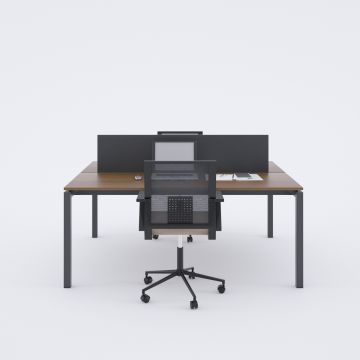 Cube 40 İkili Çalışma Masası 120x140 - Ceviz