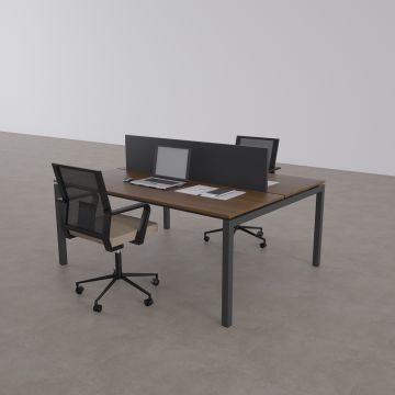 Cube 40 İkili Çalışma Masası 120x140 - Ceviz