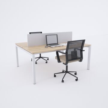 Cube 40 İkili Çalışma Masası 120x140 - Meşe