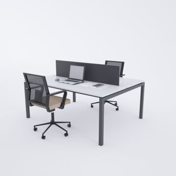 Cube 40 İkili Çalışma Masası 140x140 - Beyaz