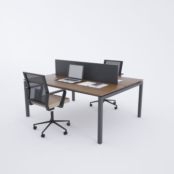 Cube 40 İkili Çalışma Masası 140x140 - Ceviz