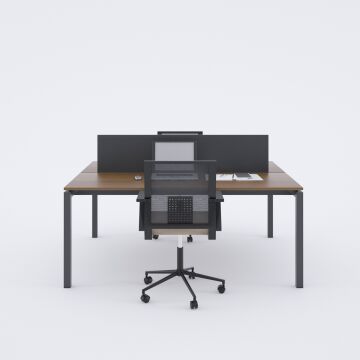 Cube 40 İkili Çalışma Masası 140x140 - Ceviz