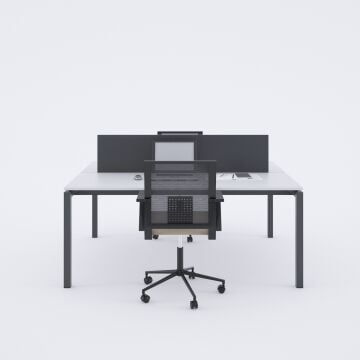 Cube 40 İkili Çalışma Masası 160x140 - Beyaz