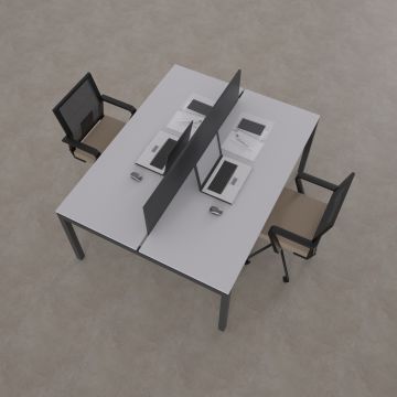 Cube 40 İkili Çalışma Masası 160x140 - Beyaz