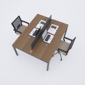 Cube 40 İkili Çalışma Masası 160x140 - Ceviz