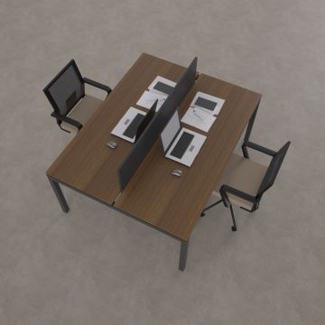 Cube 40 İkili Çalışma Masası 160x140 - Ceviz