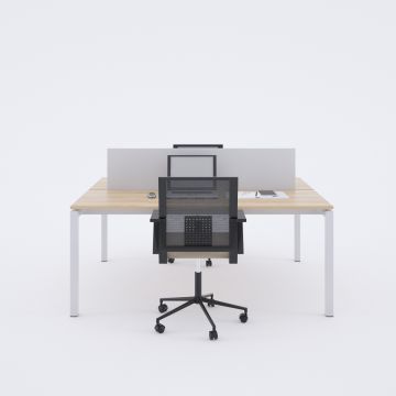 Cube 40 İkili Çalışma Masası 160x140 - Meşe