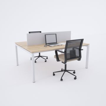 Cube 40 İkili Çalışma Masası 160x140 - Meşe