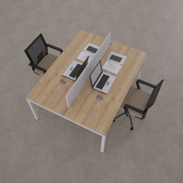 Cube 40 İkili Çalışma Masası 160x140 - Meşe