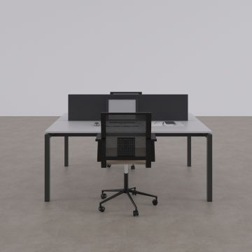 Cube 40 İkili Çalışma Masası 180x140 - Beyaz