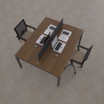 Cube 40 İkili Çalışma Masası 180x140 - Ceviz