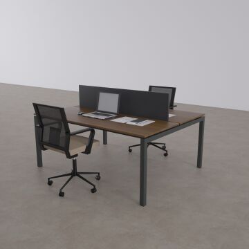 Cube 40 İkili Çalışma Masası 180x140 - Ceviz