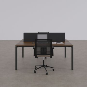 Cube 40 İkili Çalışma Masası 180x140 - Ceviz