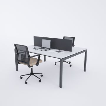 Cube 40 İkili Çalışma Masası 200x140 - Beyaz