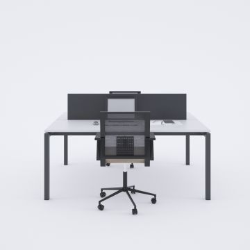 Cube 40 İkili Çalışma Masası 200x140 - Beyaz