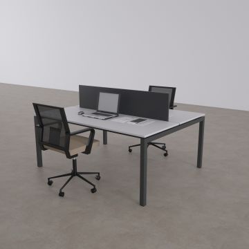 Cube 40 İkili Çalışma Masası 200x140 - Beyaz