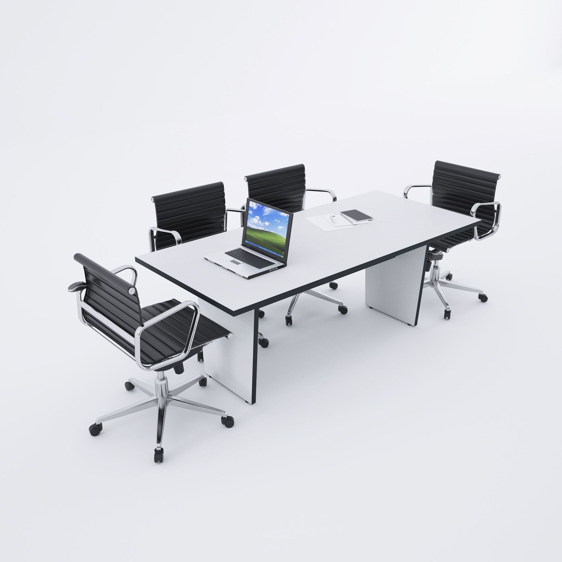 Panel Toplantı Masası M Beyaz - 220x90