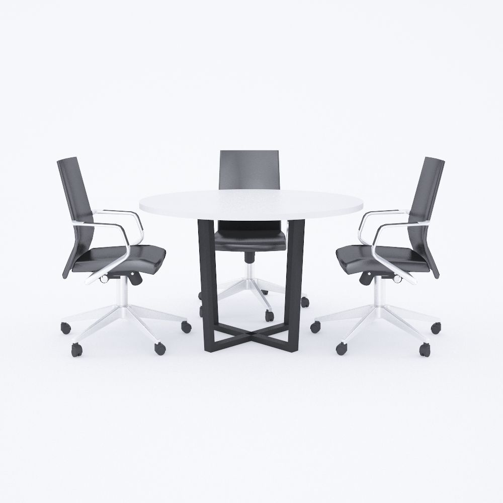 Aleos Daire Toplantı Masası Beyaz - 120R